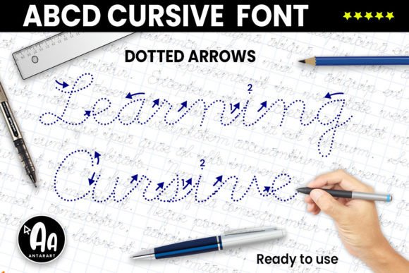 Abcd Cursive Dotted Arrows: A Unique Handwritten Font for Modern Editorial Design