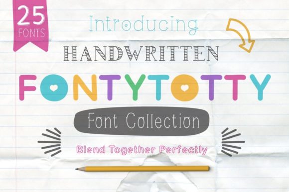 Fontytotty 25 Font Collection: Elevate Your Digital Branding with Handwritten Charm